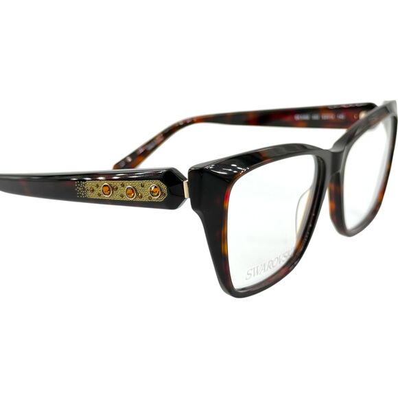Swarovski SK5468 Womens Plastic Eyeglass Frame 052 Dark Havana 53-14 main image 5